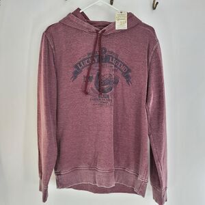 Lucky brand lucky legend Venice burnout distressed red hoodie New with tag